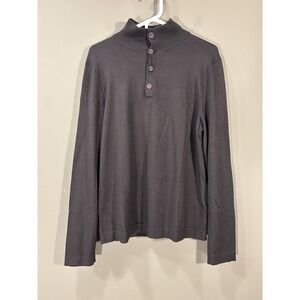 Vtg Banana Republic Silk Cashmere Sweater Mens Sz Med Brown Pullover Mock Neck